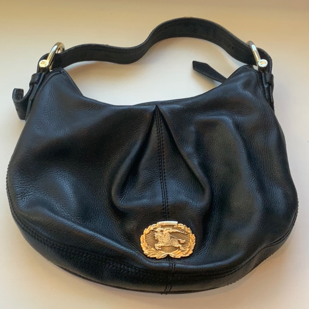 Burberry black leather hobo